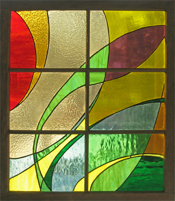 Piece of Stained Glass - Fire / Earth