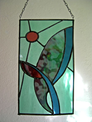 Piece of Stained Glass - Leaves