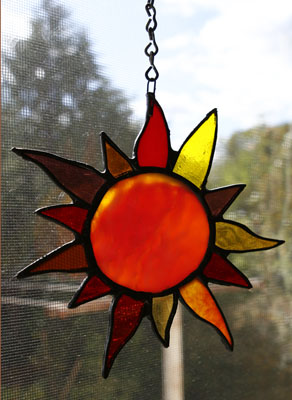Piece of Stained Glass - Sun Charm