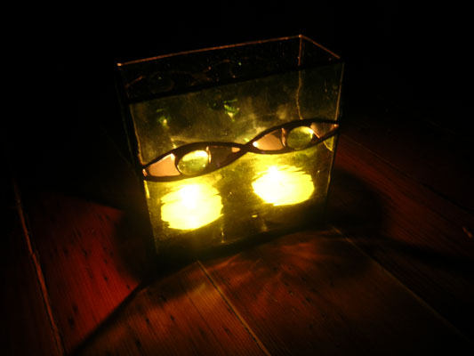 Piece of Stained Glass - Cateyes Candle Holder