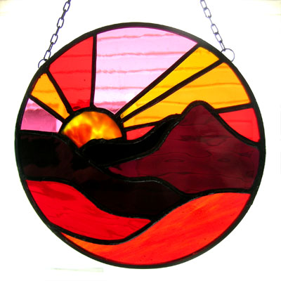 Piece of Stained Glass - Mountain Sunset